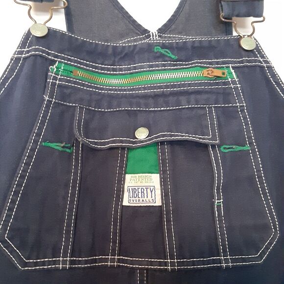 Vintage Liberty Overalls Men 44x32 Blue Denim Bibs Workwear Rodeo Rancher Farm - Picture 5 of 12